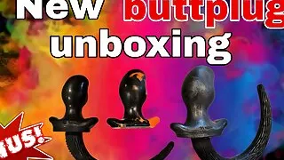 Unboxing New Huge Buttplug Order Puppy Tail Big FLR Femdom Miss Raven Training Zero Male Slave Dominatrix BDSM Bondage
