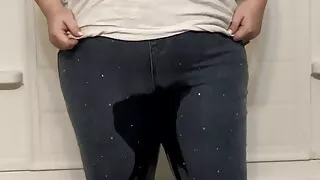 Babe, Bisexueller Sex, Jeans, Alt, Pissen, Nass