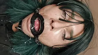 Davine gets her Throat trained and Face fucked