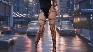 Silicone Big Tits Shemale In The City In The Middle Of The Central Street Hot Bubble Butt Big Ass Model Crossdresser