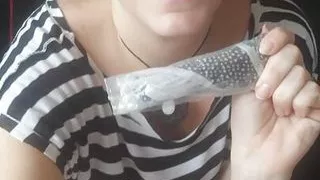 rubbing my thongs to make my stepbrother smell them.