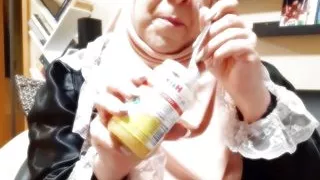 SissyDoll is eating babyfood