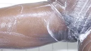 Pornstar Naughty Latina Shower Sex With a local dildo masturbating with a huge cucumber