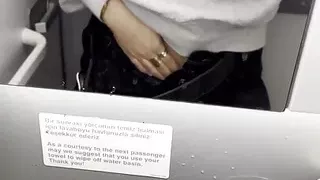Hot I masturbate in the toilets of the plane - Jasmine SweetArabic