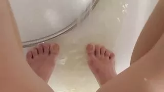 oh very big feet touching your dick