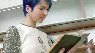 Amazing German girl with blue hair knows how to ride a hard cock