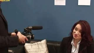 Office interview goes good all black tux