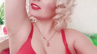 Female Domination Video: Mistress in red lingerie teasing by sweaty armpits (Arya Grander)