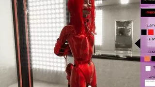 Slave Teen With Armbinder and Chastity Belt 3D BDSM Game