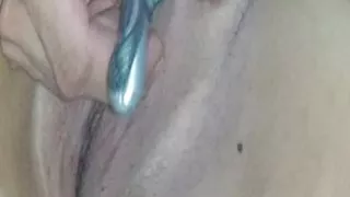 Shaving wife Lily's pussy with affection