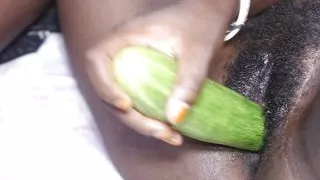 Horny and cucumber Fucking my sweet pussy