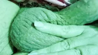 Mrs. Glutty shows her pretty face for the first time while giving a messy and noisy blowjob until he cums in her mouth!