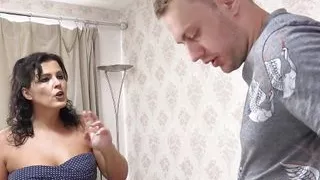 AuntJudysXXX - Big Booty Stepmom Montse Swinger catches her Stepson watching her get dressed