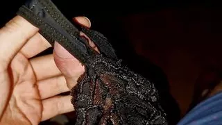 Massive cumshot in mommy favourite black thongs