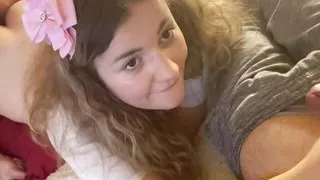 UPS i ALMOST got PREGNANT after my LOVER CREAMPIE ME while my CUCKOLD HUBBY WAITS!!