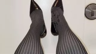 Messy High Heels and Dress Socks Cum