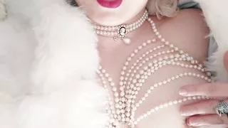 white fur - fetish video - JOI jerk off instructions CEI cum eating instructor - kinky Arya Grander