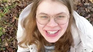 German Teen 18yo first BLOWJOB OUTDOOR