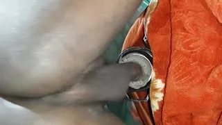 Indian Teen Boy Fucks water flask  at night when parents are out for vacation