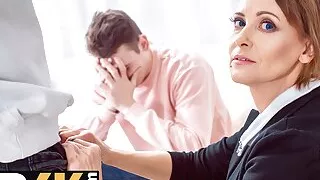 TUTOR4K. Boy doesnt want to pay debt off and stepmom serves studs cock