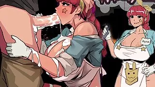 Spooky Milk Life - Hentai game - gameplay part 2 - blowjob from shopkeeper