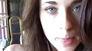 Solo brunette beauty Britney blue