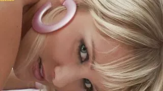 Hot blonde fucks herself in small attic