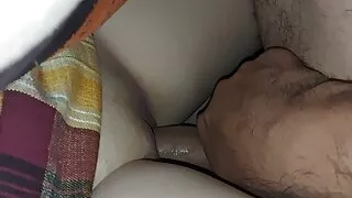 Back to school, stepdaughter and stepfather secretly fuck at night, they must not make noise or the wife wakes up