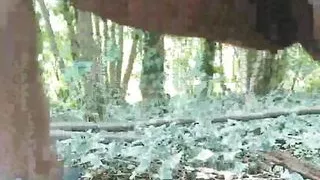 Pussy show in forest