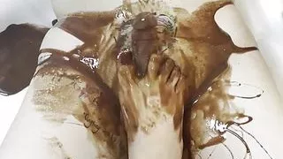 Footjob, Korean mistress foot masturbation, tattoo slave 02