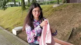 Picked up a cutie on the street, fucked and cum on her glasses