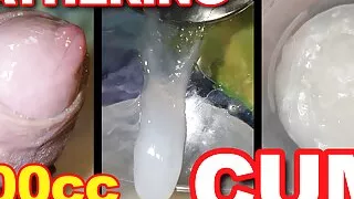 gathering 100CC of my own Cum - many cumshoots