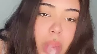 pov latina girlfriend  sucks your cock