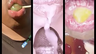 Ebony und ihre riesigen schwanzlutschenden Lippen nehmen eine riesige Ladung