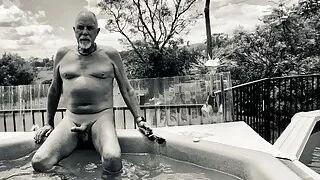 Playing by the pool.