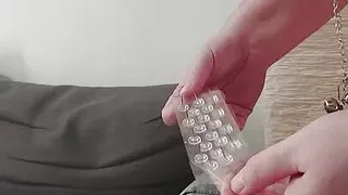 Hurting my cunt with drawing pins