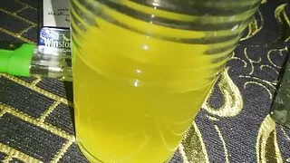 TALA hejazi pise in glass and drink it