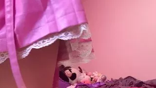 Sweet little young babe teasing daddy POV trying on underwear and talking dirty