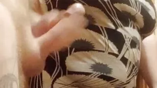 I masturbate my dick in front of my neighbor and cum in front of her