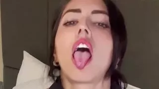 Sultry latina college student plays with her big boobs and shaved pussy - Santica Mahito Leak