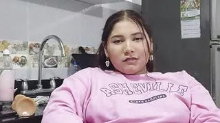 The beautiful Chloe plays in her kitchen touching her pussy until she orgasms Pt1