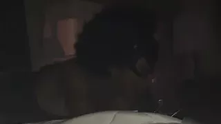 Batgirl gives a sloppy blowjob. Ebony babe puts on her favorite costume to swallow cum. She swallows a lot of cum