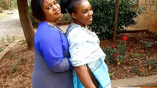 African Married MILFS Lesbian Make Out In Public During Neighbourhood Party
