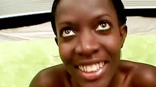 Hot Ebony Teen Grateful For Her European Host She Gladly Sucks Him Off HARD And Swallows His Cum