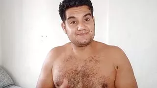 Hairy boy showing your body