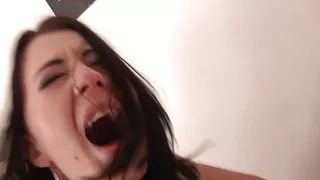 Young brunette for a big cock