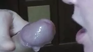 I suck a friend's cock with a swallow and get cum in my mouth