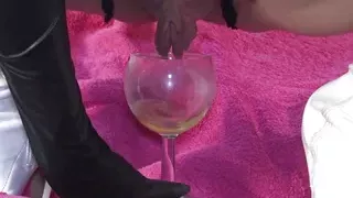 Nicole DuPapillon UK's Longest Labia  - Fucks her pussy with a glass dildo and drinks her piss