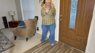 BBW Goddess Strips down to Cotton Eye Joe Dancing and Jiggling her fat ass and thick thighs titties bouncing V177