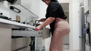 my stepmother's red skirt hardened my dick.